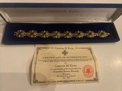 Camrose & Kross Jacqueline Kennedy Square And Cross Sapphire Gold Bracelet JBK