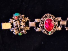 Vintage Ornate BOHO CHIC Gypsy Bracelet 7″ extended length – b1108