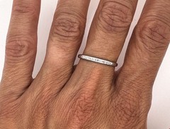 Art Deco Diamond Wedding Ring Anniversary Band Mined .15ct Platinum 1930’s