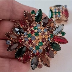 DeLizza Elster Juliana Brooch Earring Set