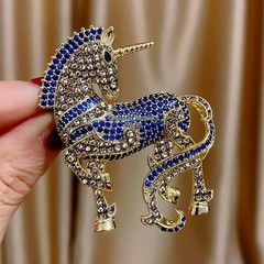 Stunning 2.90ctw Rose Cut Diamond Gemstone Silver Victorian Horse Brooch Jewelry