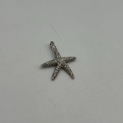 Sterling Silver 925 Clear CZ Stones Starfish Shaped 35.54mm Pendant 4.7g