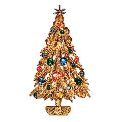 ART Arthur Pepper Vintage Christmas Tree Brooch Pin Signed – missing A stone