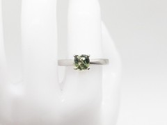 Estate $5000 1.50ct Natural Green Sapphire Platinum Wedding Ring 8g HEAVY