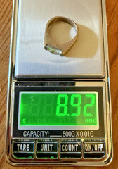 Chunky Sterling Silver Clear CZ Open Channel Set Solitaire Statement Ring 6.25