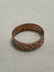 Vintage WM Wheeler Solid Copper Signed Aztec Print Fashion Band Ring 11.5