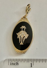 Antique 18k Enamel Locket With Diamonds