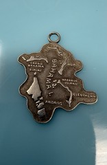 Vintage Sterling Silver Bahamas Map Island Souvenir Travel Bracelet Charm 3.7g