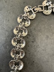 Vintage Silver Toned Necklace with Marcasite Stones Antique 20”