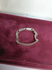 Vintage 925 Sterling Silver ID Bracelet Curb Chain 5.75” Chunky Link
