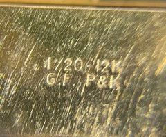 Vintage 1/20 12K GF Onyx & Diamond Cufflinks Tie Bar Set Pitman Keeler MCM