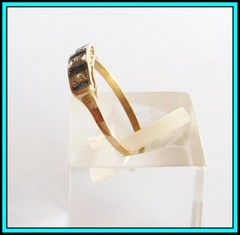 18K Yellow Gold Vintage ANTIQUE RING with Diamonds & Sapphires – Size 8½