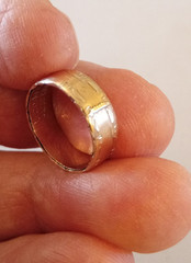 vintage 14K 1/20 Gold Filled Band Size 6.25 Hand Chased Marked SW