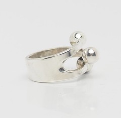 Anna Greta Eker Norway Scandinavian modern sterling silver adjustable ring sz 6
