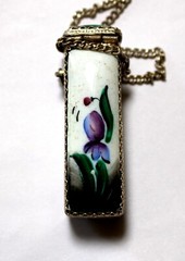 Vintage Enamel Hand Painted Russia Finift Jewelry Necklace-Locket 3 Variation#80