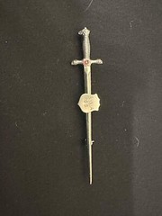 Vintage Sterling Silver Sword Pin W Crest Sign A.N.A 55