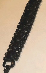 Vintage MCM Weiss Jet Black Rhinestone 7.5″ Bracelet – Statement Stunning