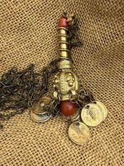 Vintage Yemeni Jewish Amulet Pendant Necklace Coin Charms Tribal