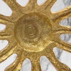 Matte Gold Sun Face Dangle Earrings 2″ Drop Celestial Signed Avon