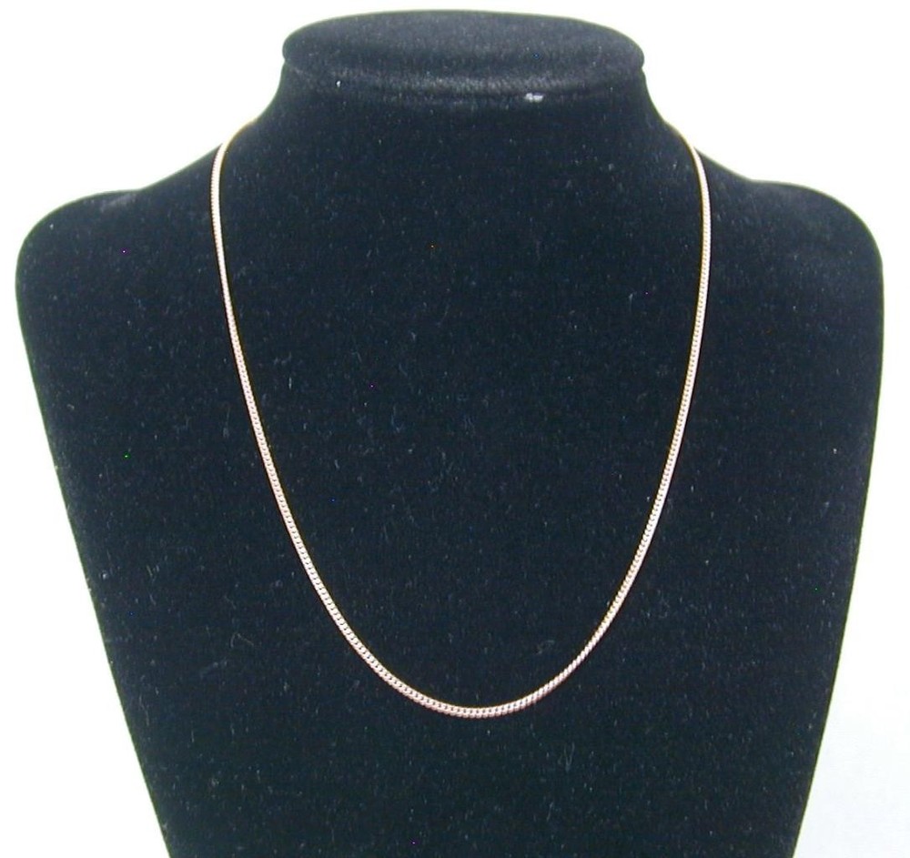 Vintage Esemco 10K Rose 1.4mm Curb Link Chain 16 1/4″ Necklace Solid 417 Estate