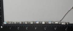 Vintage Weiss Rhinestone Bracelet Silver Tone