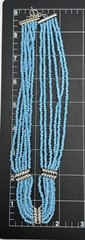 Ross-Simons Blue Bead w/Marquise 6-Strand 925 Silver Necklace 17 & Bracelet 7.25