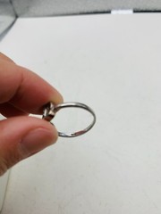 Vintage Sterling Silver Crystal Triple Interlocking Open Heart Love Size 7 Ring