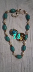 Vintage Costume Jewelry Mixed Lot 9pc Gold/Blue Necklace Brooch Earrings
