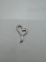 Vintage 925 Sterling Silver Open Heart Slide Women Pendant