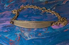 Vintage Gold Tone Spiedel Id Bracelet AMY Signed.