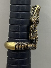 Vintage Alligator Crocodile Adjustable Ring Multi Colored Rhinestones