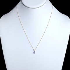 Estate Diamond Tanzanite 14k Yellow Gold Pendant on 10k Gold Chain Necklace Gift