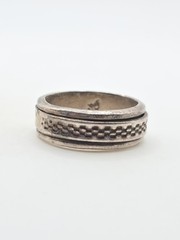 Vintage Sterling Silver 925 Mexico Geometric Spinner Band Ring Size 9 7.4g