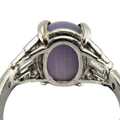 Vintage Platinum 17.46 ct. Lavender Star Sapphire Diamond Ring (For Restoration)