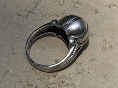 ✨🫧VINTAGE 925 STERLING SILVER MODERNIST Orb Ball STATEMENT Ring | ESTATE 🫧✨