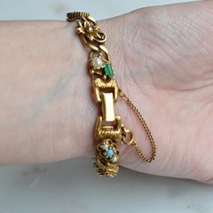 Vintage Signed Goldette N.Y. Victorian Revival Slide Bracelet