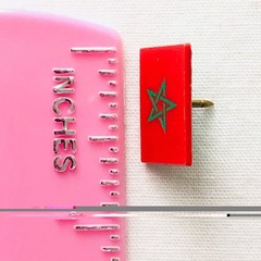 Ballou Morocco Moroccan Flag Lapel Tie Hat Pin Vintage Signed Jewelry Gift