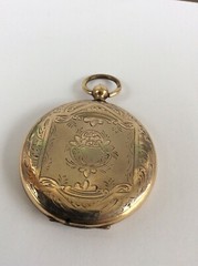 Antique Victorian Landscape Towne Scene PHOTO LOCKET – c.1860