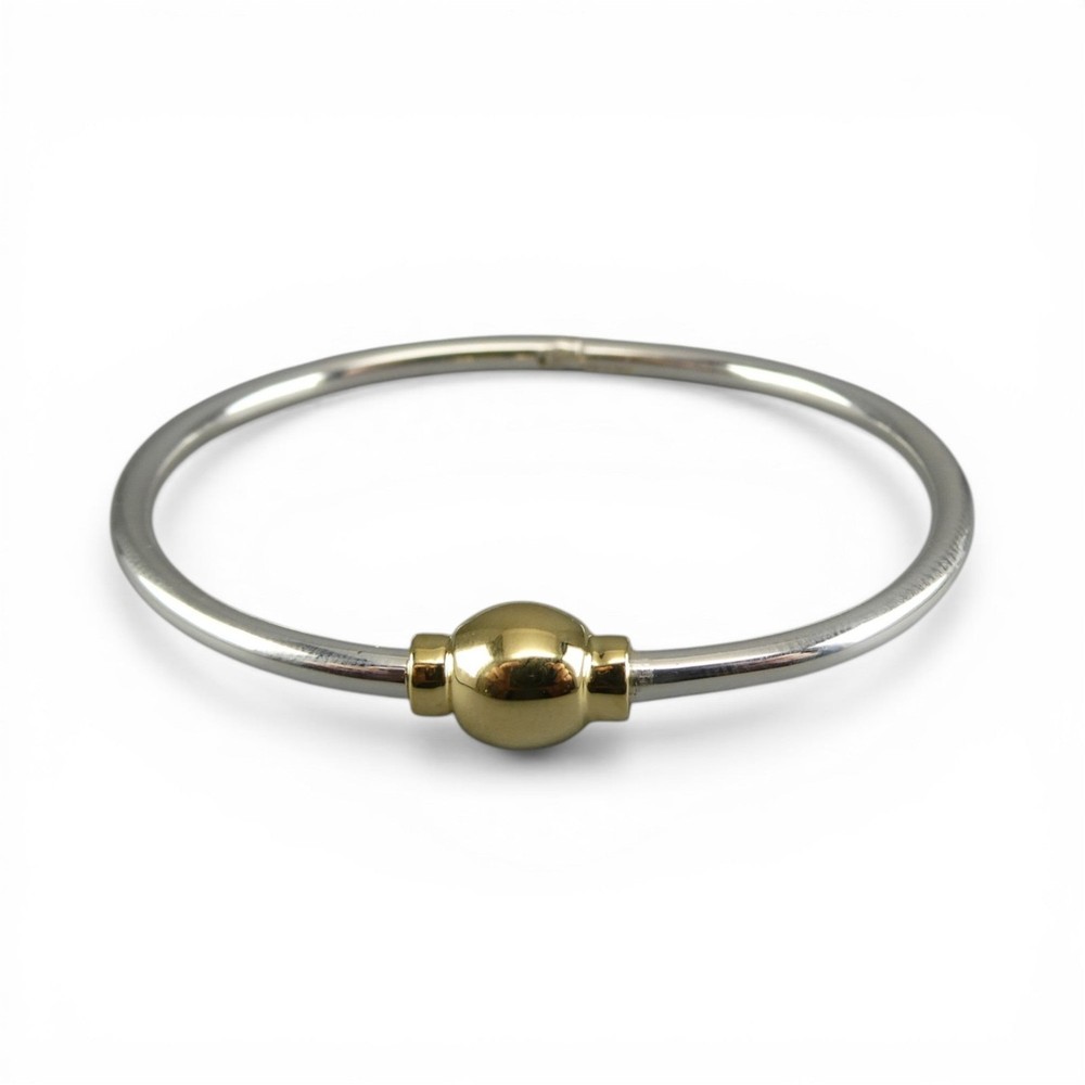 Child’s Bangle Eternity Bracelet Sterling Silver Gold Vermeil Threaded Bead New