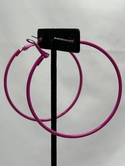 Vintage 2.25 In. Pink Hoops With Sort Of Lever backs