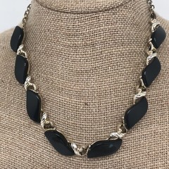 Black Thermoset Vintage Necklace 1950s 1960s