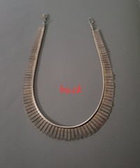 Vintage Cleopatra Egyptian Revival Choker Silver Tone Statement Necklace