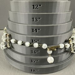 Vintage Beaded Necklace 3 Strand White Lucite AB Crystal Gold Fleck 15″