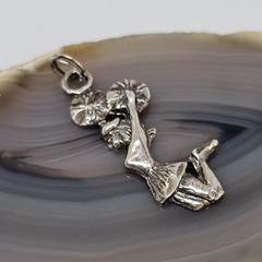 SU 925 Sterling Silver Cheerleader Charm Pendant Sports