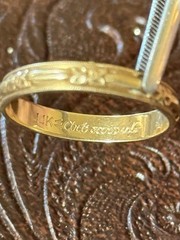 Vtg Art Deco 14k Yellow Gold Art Carved Orange Blossom Wedding Ring 9 1/2 3.24g