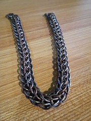 Byzantine chainmail silver tone vintage thick 17 inches. Cosplay, Medieval chain