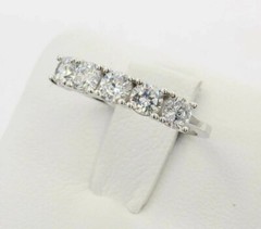 Art Deco Style Round 1.5Ct Lab Created Diamond 925 Silver Wedding Band Ring