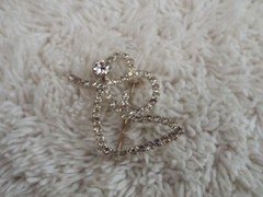 Silvertone Rhinestone Angel Pin (F47)