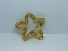 Vintage Lady Remington LR Shiny Smooth Gold-Tone Star Outline Pin Brooch