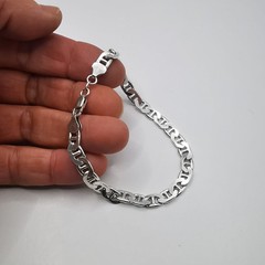 925 Italy Sterling Silver Vintage Mariner Anchor Link Bracelet Heavy Chain